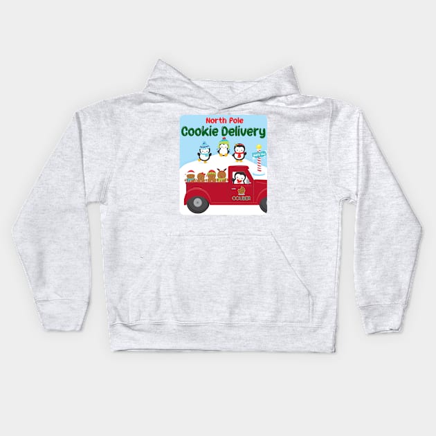 North Pole Cookie Delivery Kids Hoodie by Mama_Baloos_Place